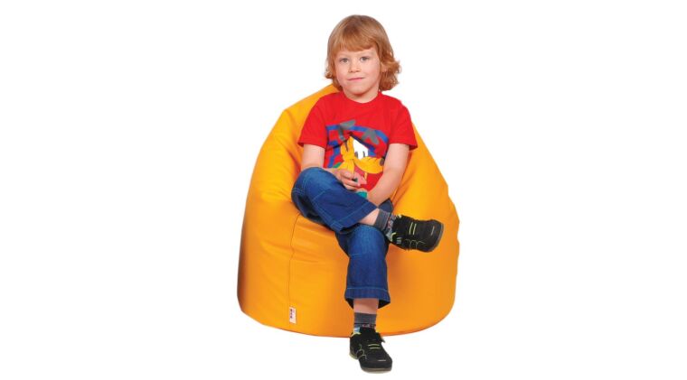 Pouf with granulate, yellow - 4640026_3.jpg