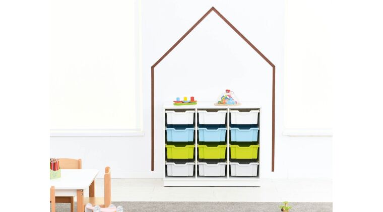 Medium container white, with beige runners - 372055MB_2.jpg
