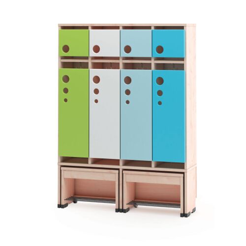 Cloakroom with a moveable seat - universal body 4,  seat height: 26cm - 6512478EX