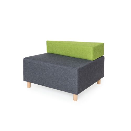 ZigZag graphite sofa - Canvas 105104/109337 flame retardant - 7010049