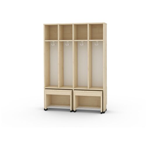 Cloakroom with a moveable seat - universal body 4, seat height:  35cm - 6512479EX