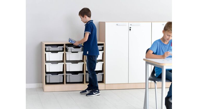 Medium container white, with beige runners - 372055MB_3.jpg
