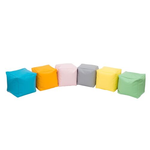 Pouf with granulate small, yellow pastel - 4641679