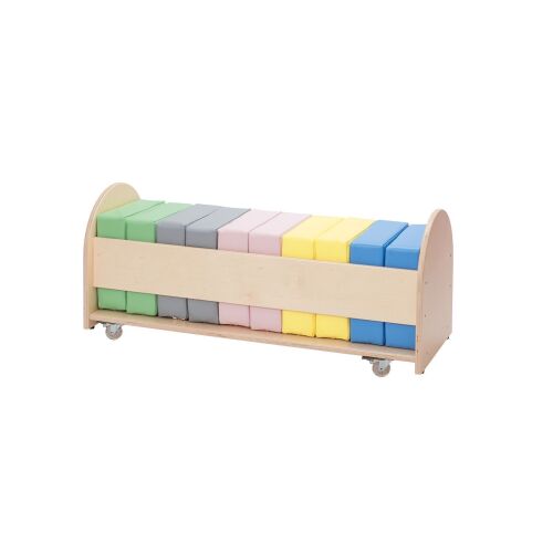 Set of pastel poufs in stand on wheels - 6512593K