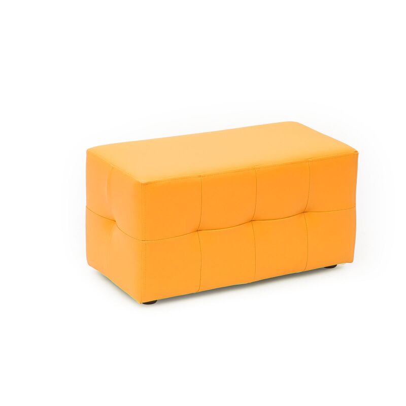 Upholstered pouf, orange