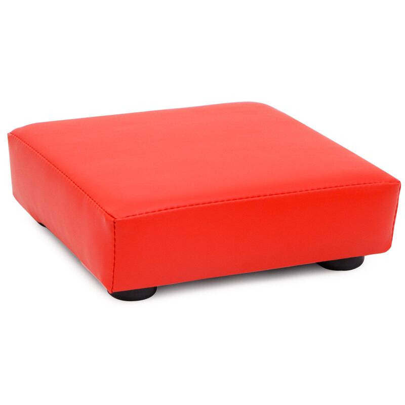 Pouf with leatherette, red
