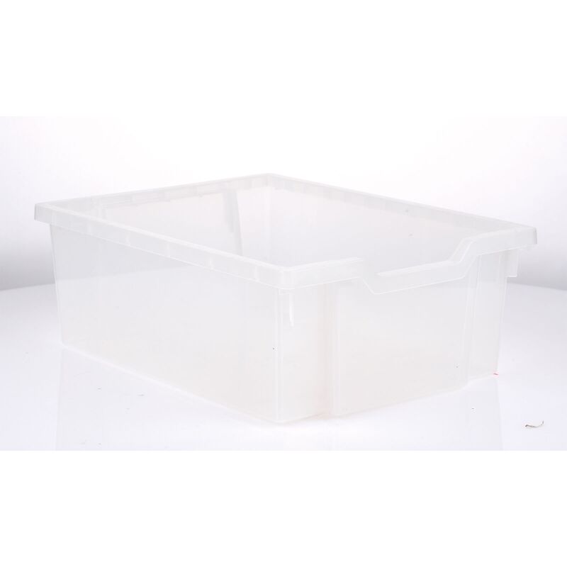 Medium Gratnells Container transparent, with beige runners