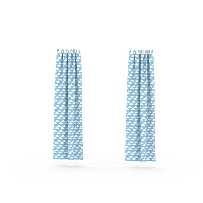 Curtains for kindergarten beds, blue