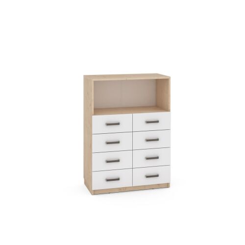 Wide Cabinet NV, 8 white drawers - 6513093