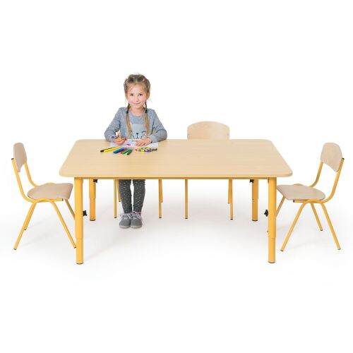 Adjustable preschool table, yellow - 4411005K