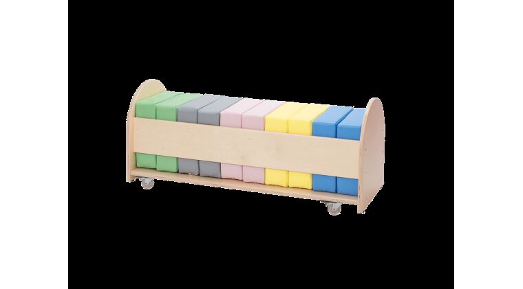Set of pastel poufs in stand on wheels - 6512593K.png