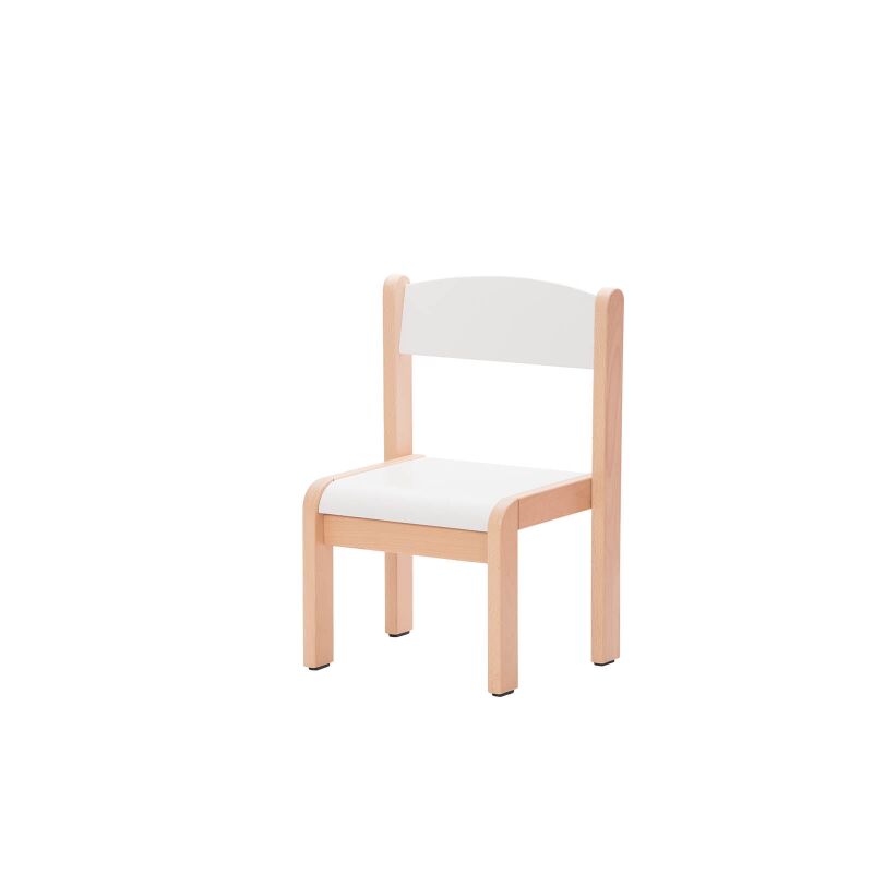 Beech chair Novum H 21 cm, white