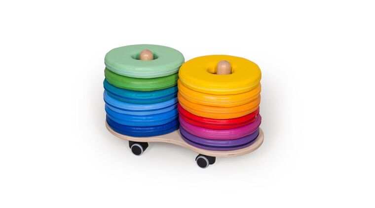 Mobile pillow trolley with round donut pillows - 6513058.jpg