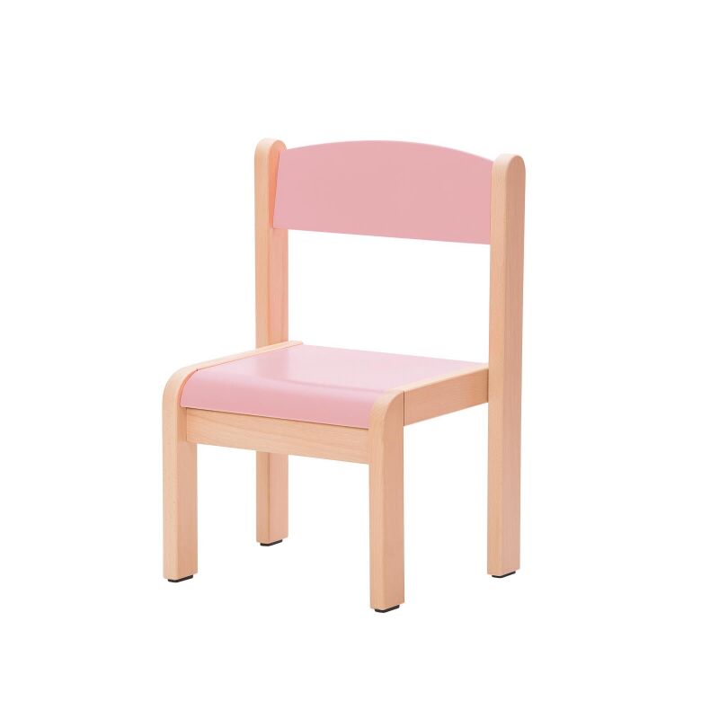 Beech chair, seat height 31 cm, pink