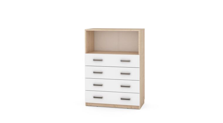 Wide Cabinet NV, 4 white drawers - 6513092_2.jpg