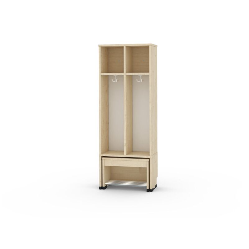 Cloakroom with a moveable seat - universal body 2,  seat height: 31cm