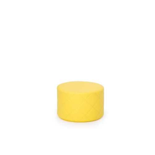Quilted pouf, light yellow - 4641392