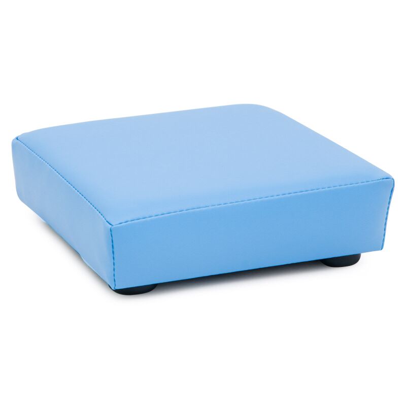 Pouf with leatherette, blue