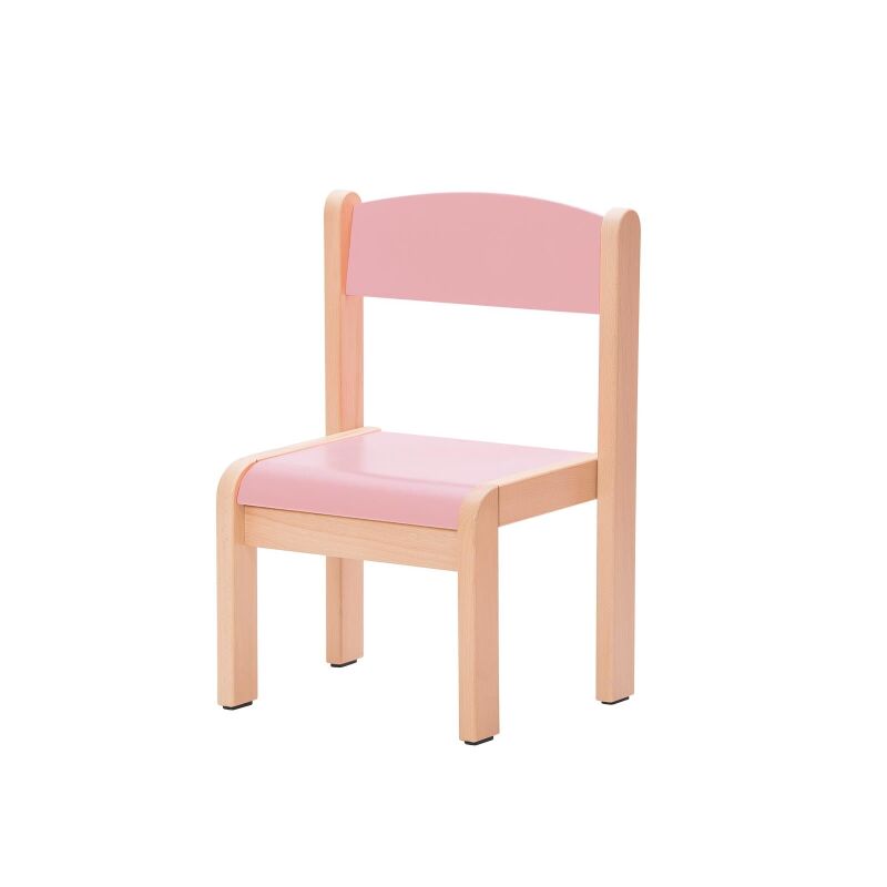 Beech chair, seat height 21 cm, pink