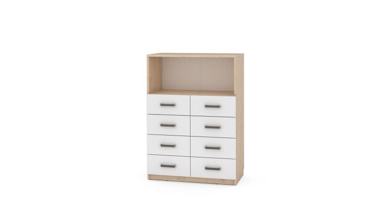 Wide Cabinet NV, 8 white drawers - 6513093_2.jpg