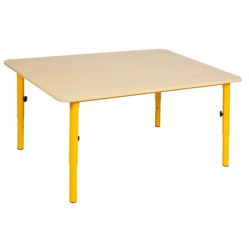 Adjustable preschool table, yellow