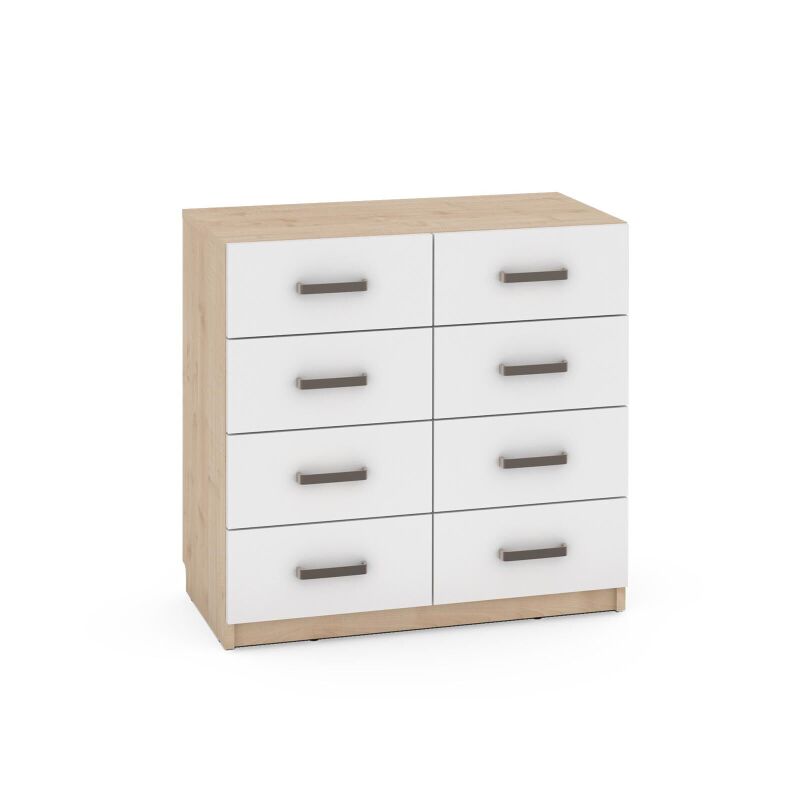 Low Cabinet NV, 8 white drawers