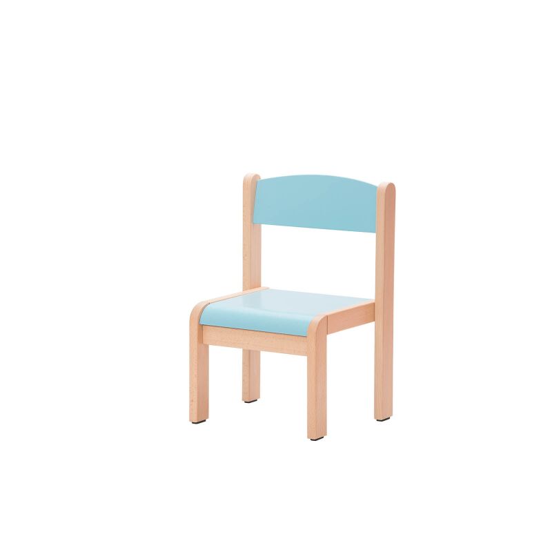 Beech chair Novum H 21 cm, light blue