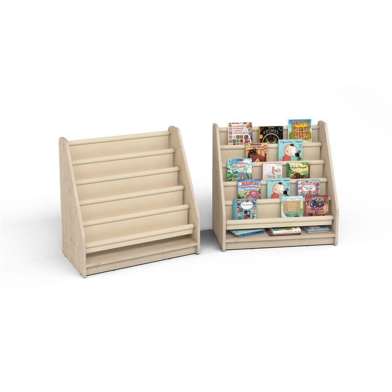 Maple Textile-shelved Bookcase