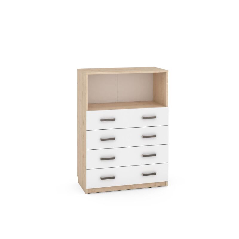 Wide Cabinet NV, 4 white drawers