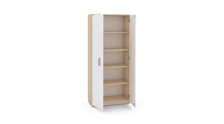 NV11 wardrobe with shelves, white fronts - 6513085_3.jpg