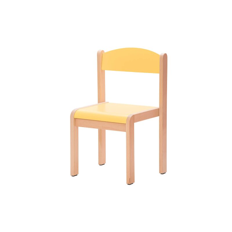 Beech chair Novum H.35 cm yellow pastel