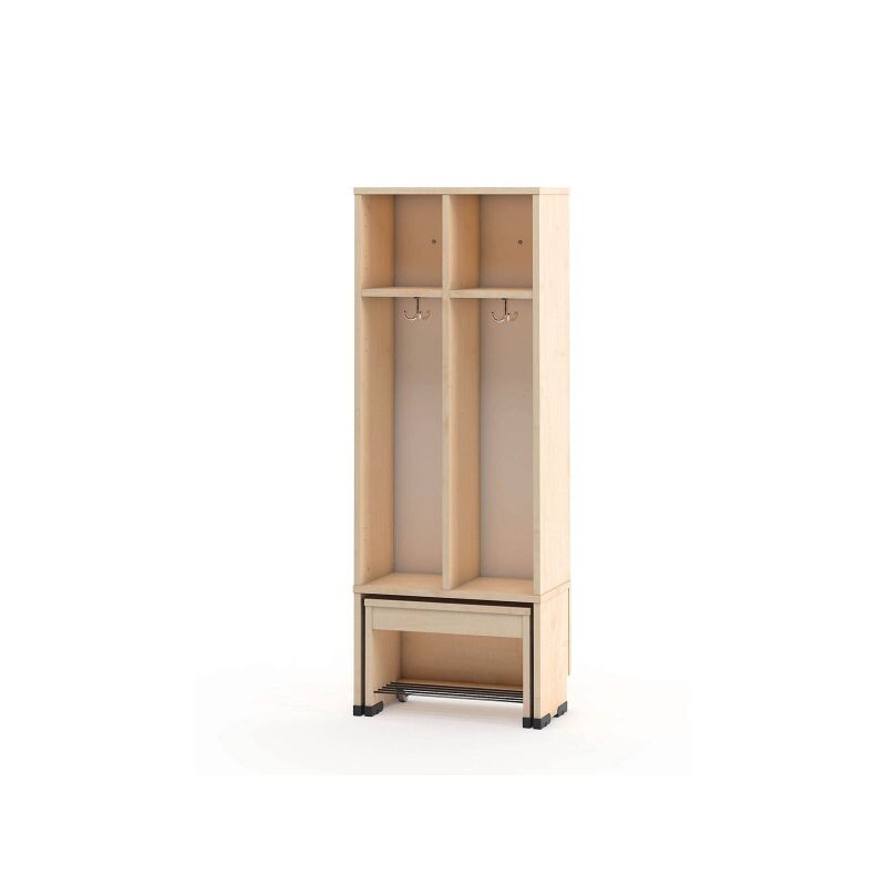 Cloakroom with a moveable seat - universal body 2, seat height: 26cm