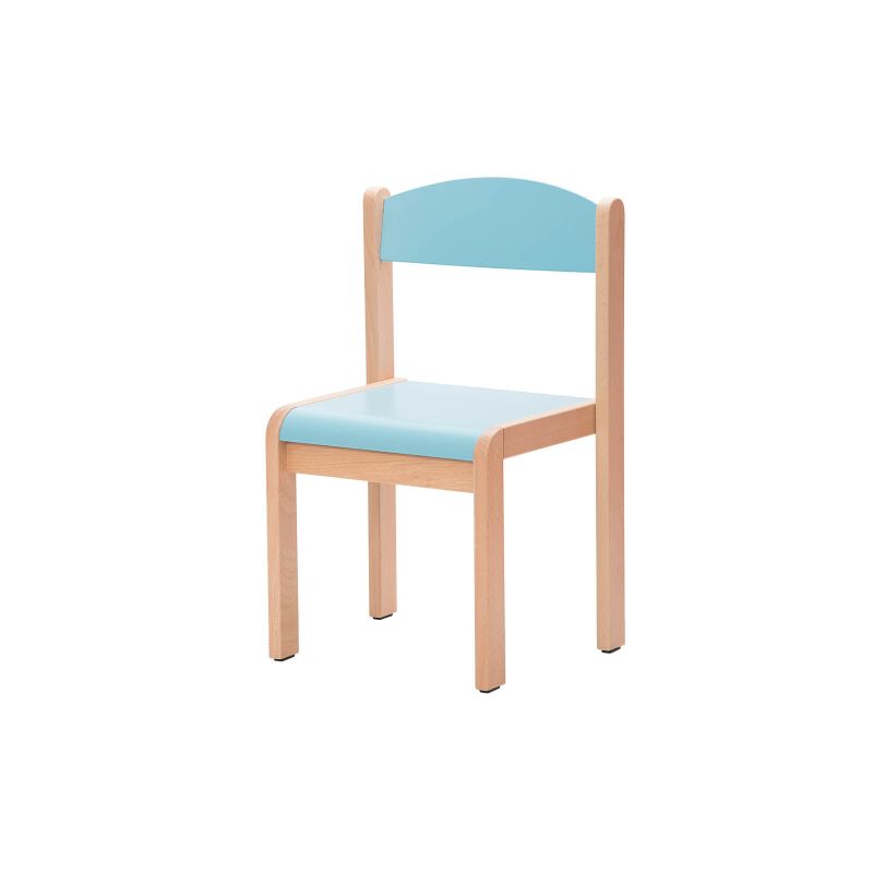 Beech chair Novum H.35 cm light blue