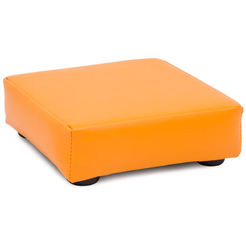 Pouf with leatherette, orange